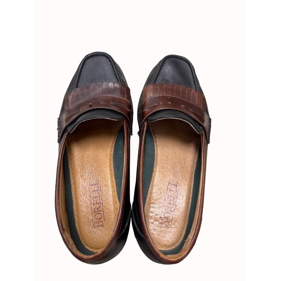 Borelli  Italian men’s brown kilt leather shoes loafers size 11D SKU 4901 main image 4